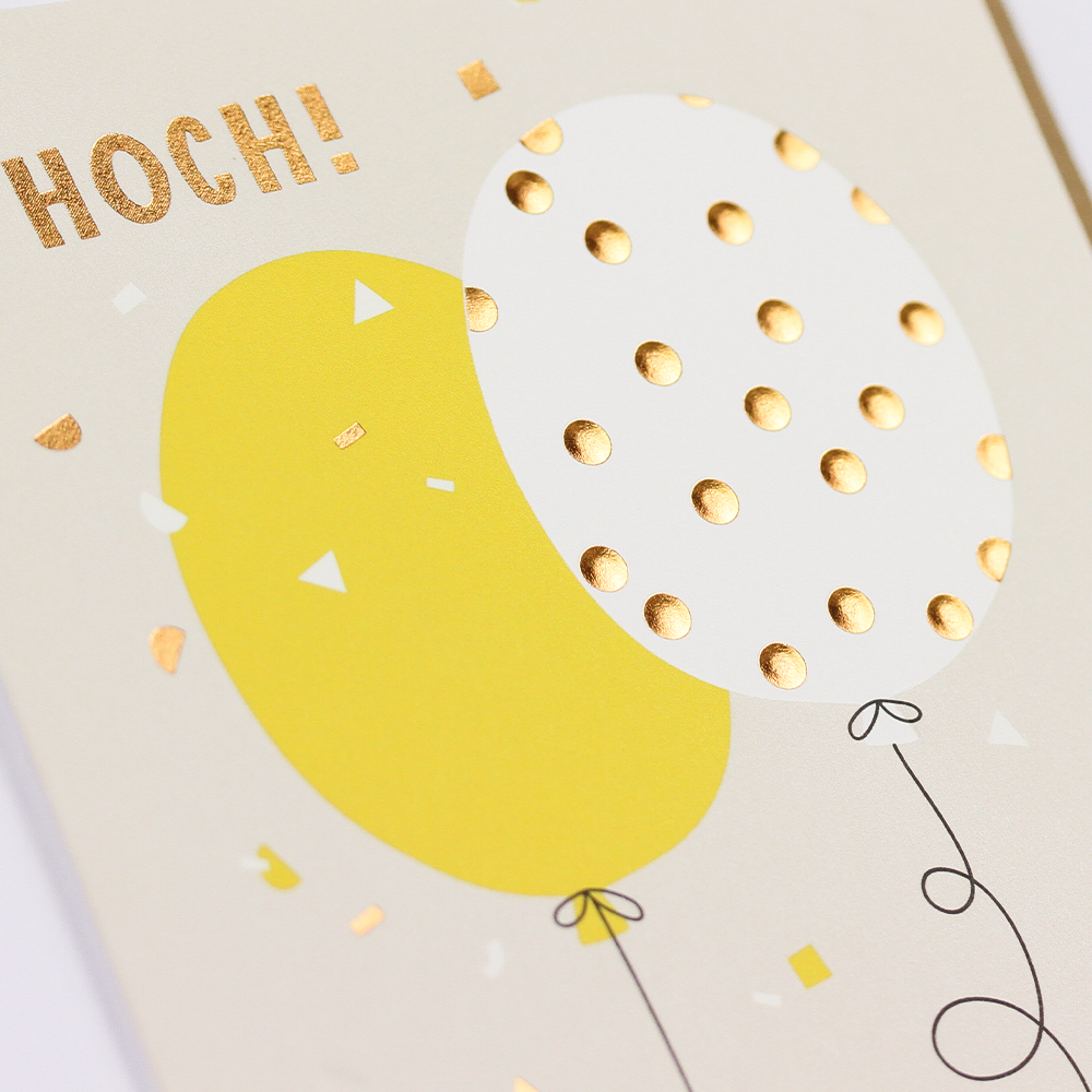 LETTERART Doppelkarte "Hoch! Sollst du Leben!"