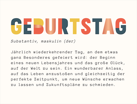 LETTERART Doppelkarte "Geburtstag"