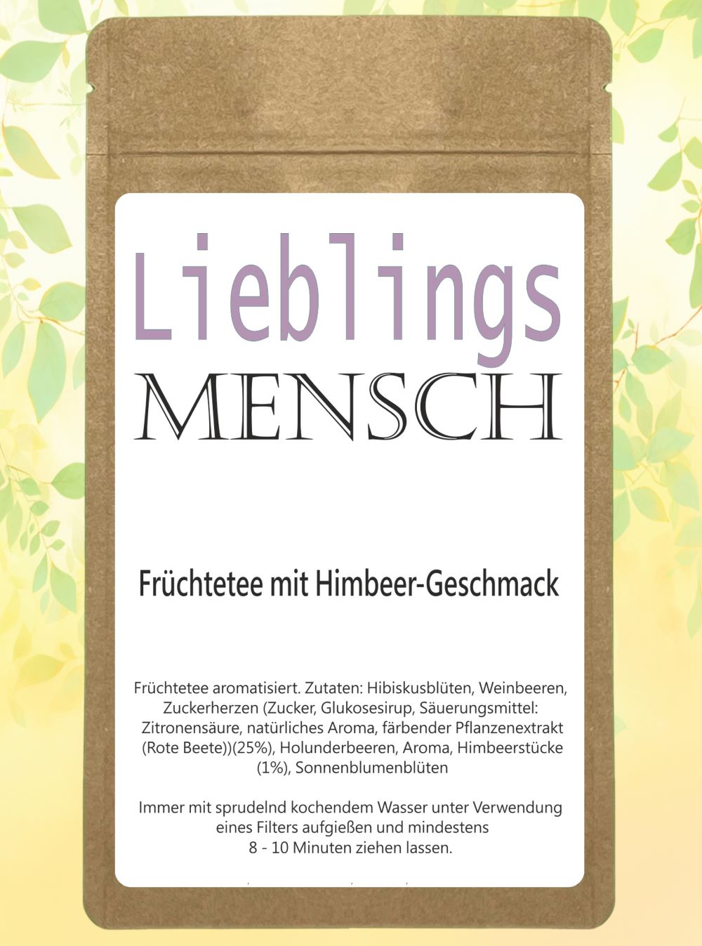 Früchtetee "Lieblingsmensch" mit Himbeere-Geschmack